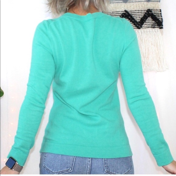J.Crew Mint Green Cotton Wool Teddie Sweater - Picture 2 of 8